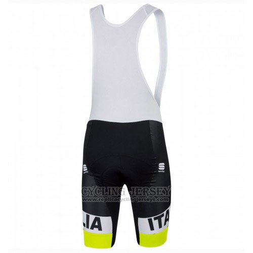 2016 Cycling Jersey Italy Black and Yellow Short Sleeve and Bib Short